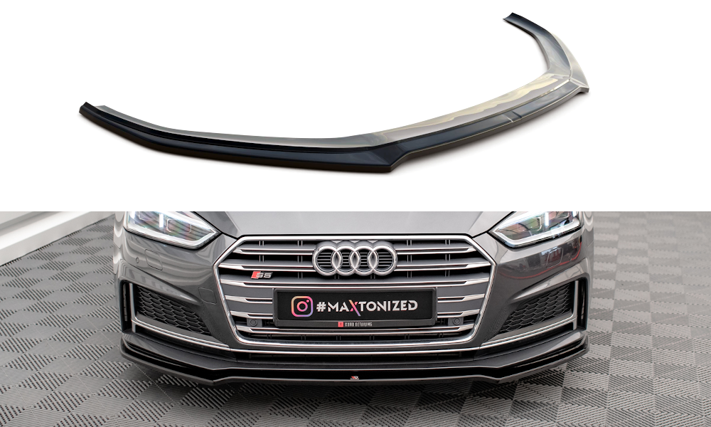 Street+ Spoilerlippe Front Ansatz V.1 passend für Audi S5 / A5 S-Line F5 Coupe / Sportback schwarz Hochglanz – Ansicht 2