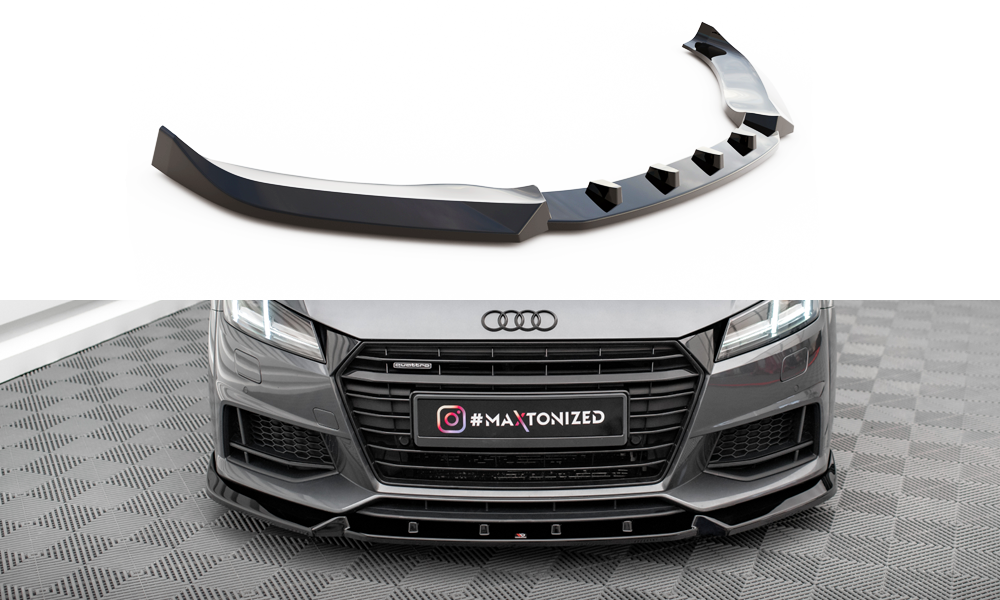 Street+ Spoilerlippe Front Ansatz V.2 passend für Audi TT S / S-Line 8S schwarz Hochglanz – Ansicht 2