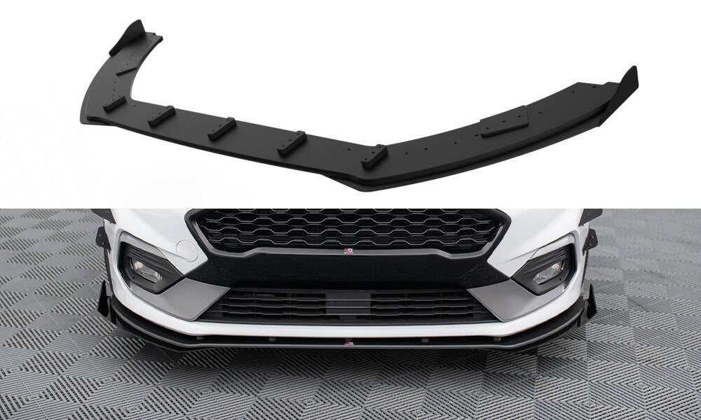 Street Pro Street+ Spoilerlippe Front Ansatz passend für + Front Stoßstangen Racing Flaps passend passend für Ford Fiesta Mk8 ST / ST-Line schwarz Hochglanz – Ansicht 2