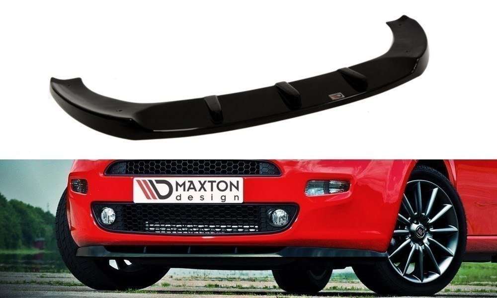 Street+ Spoilerlippe Front Ansatz passend für FIAT PUNTO STANDARD FACELIFT, PREFACE schwarz Hochglanz – Ansicht 1