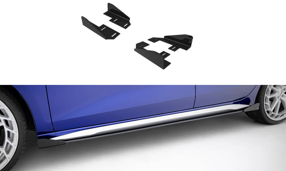 Seitenschweller Flaps passend für Audi A3 S-Line Limousine / S3 Limousine 8Y Facelift schwarz Hochglanz – Ansicht 2