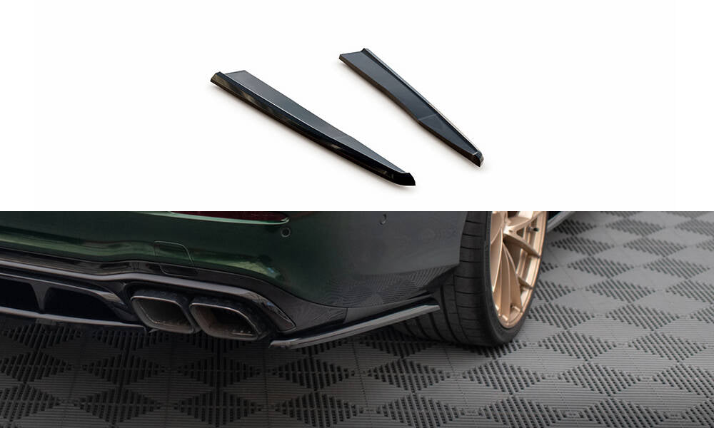 Heck Ansatz Flaps Diffusor passend für Mercedes-AMG E63 W213 Facelift schwarz Hochglanz – Ansicht 2