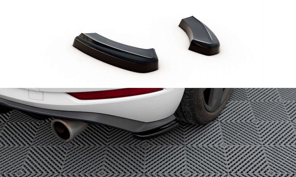 Heck Ansatz Flaps Diffusor passend für VW GOLF 7 GTI FACELIFT schwarz Hochglanz – Ansicht 2