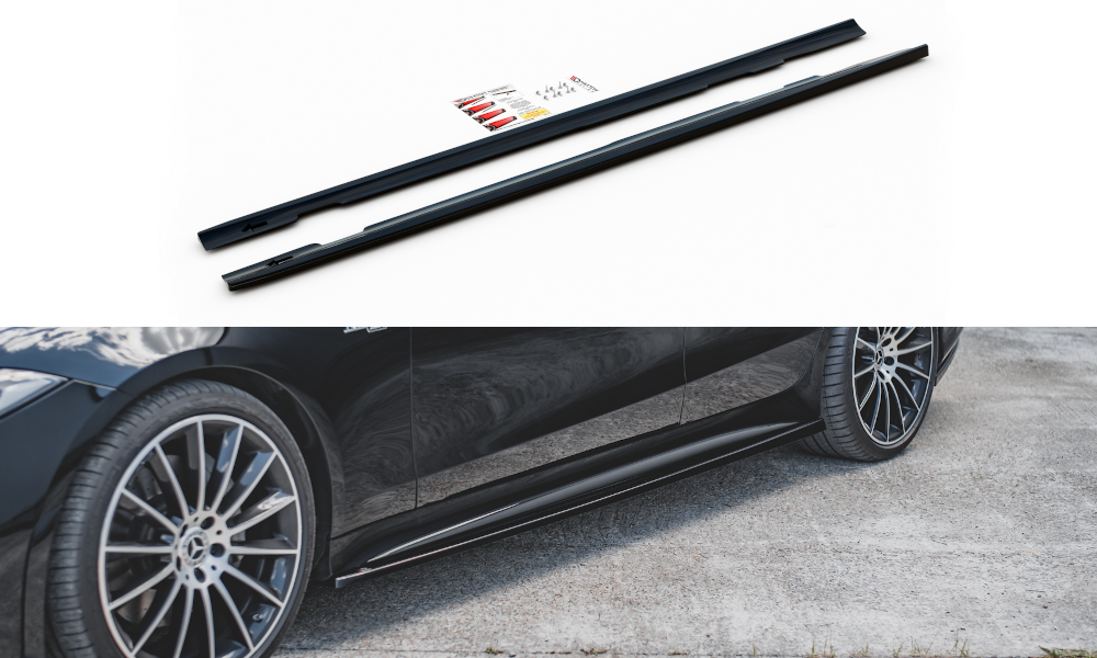Street+ Seitenschweller Leisten passend für Mercedes-AMG CLS 53 C257 schwarz Hochglanz – Ansicht 2