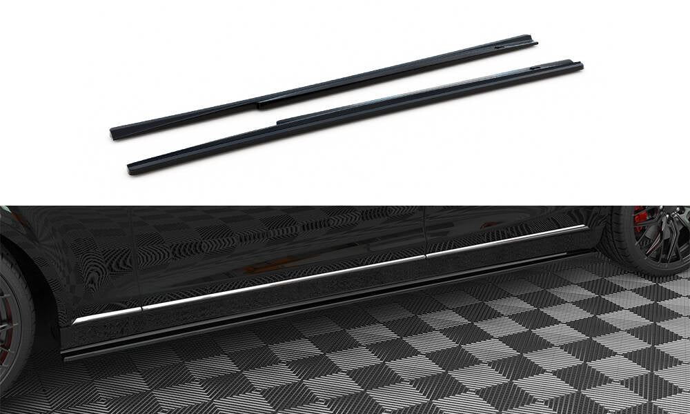 Street+ Seitenschweller Leisten passend für Mercedes-Benz S Long W222 schwarz Hochglanz – Ansicht 2