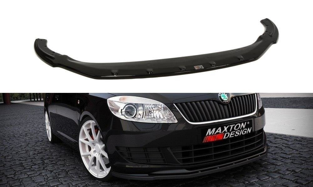 Street+ Spoilerlippe Front Ansatz passend für Skoda Fabia Mk2 FL schwarz Hochglanz – Ansicht 2