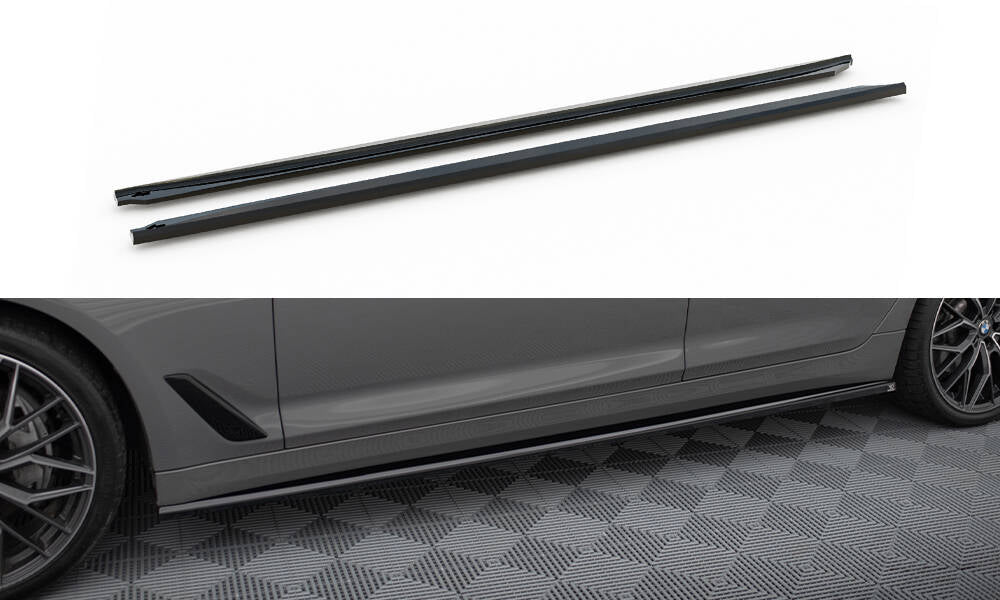 Street+ Seitenschweller Leisten passend für BMW 5er G30 / G31 Facelift schwarz Hochglanz – Ansicht 2