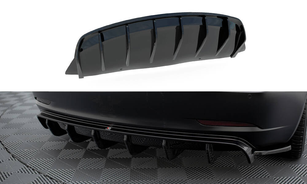 Diffusor Heck Ansatz V.2 passend für Tesla Model 3 schwarz Hochglanz – Ansicht 2