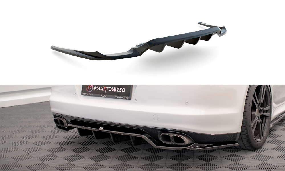 Street+ Mittlerer Diffusor RACE passend für Porsche Panamera Turbo 970 schwarz Hochglanz – Ansicht 2