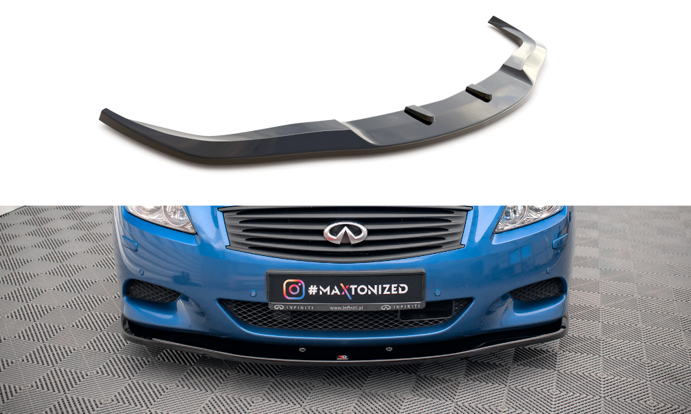 Street+ Spoilerlippe Front Ansatz passend für Infiniti G37 Coupe  schwarz Hochglanz – Ansicht 2