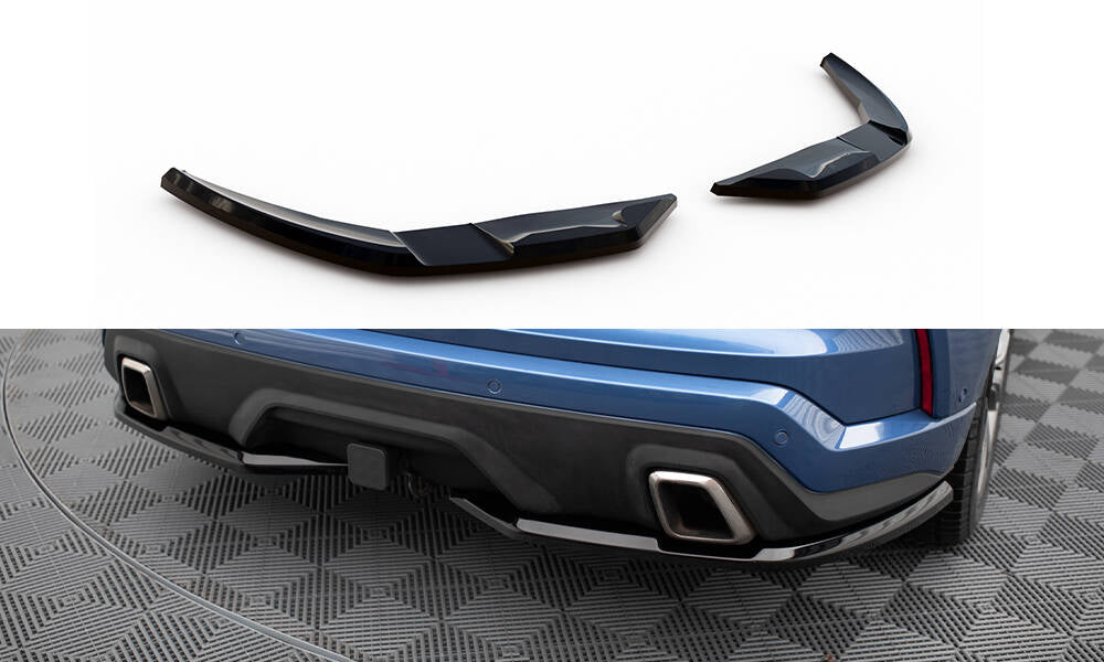 Heck Ansatz Flaps Diffusor passend für Ford Edge ST Mk2 Facelift schwarz Hochglanz – Ansicht 2