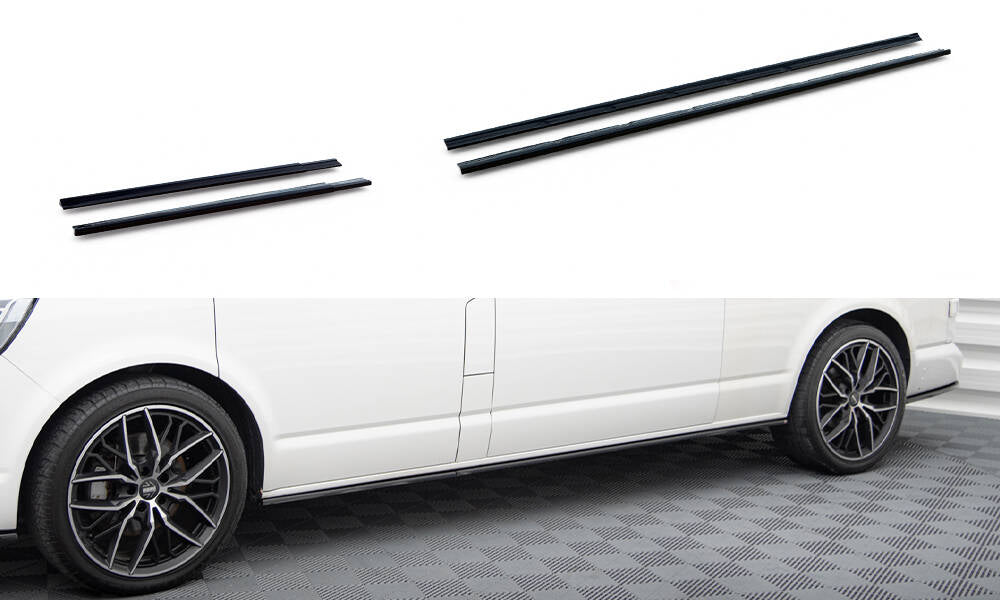 Street+ Seitenschweller Leisten passend für VW T6.1 Long  schwarz Hochglanz – Ansicht 2