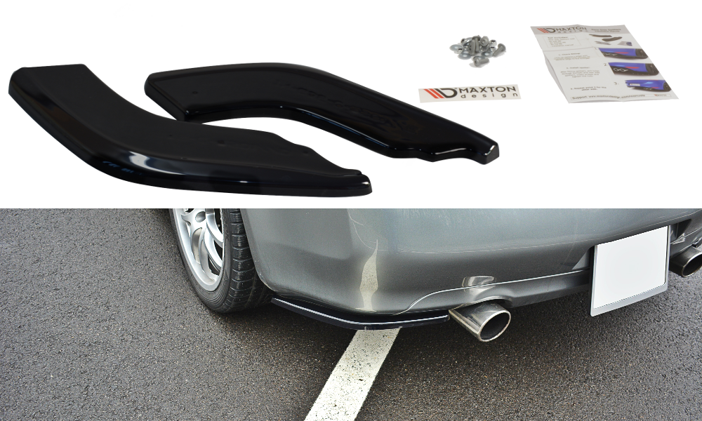 Heck Ansatz Flaps Diffusor passend für Infiniti G35 Coupe schwarz Hochglanz – Ansicht 2