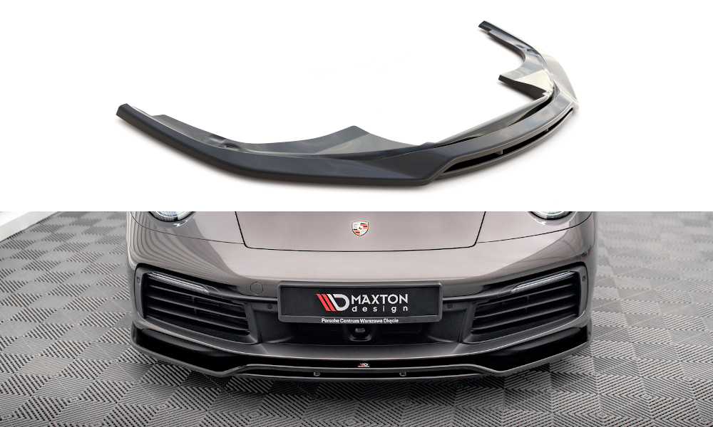 Street+ Spoilerlippe Front Ansatz passend für Porsche 911 Carrera 4S 992 schwarz Hochglanz – Ansicht 2