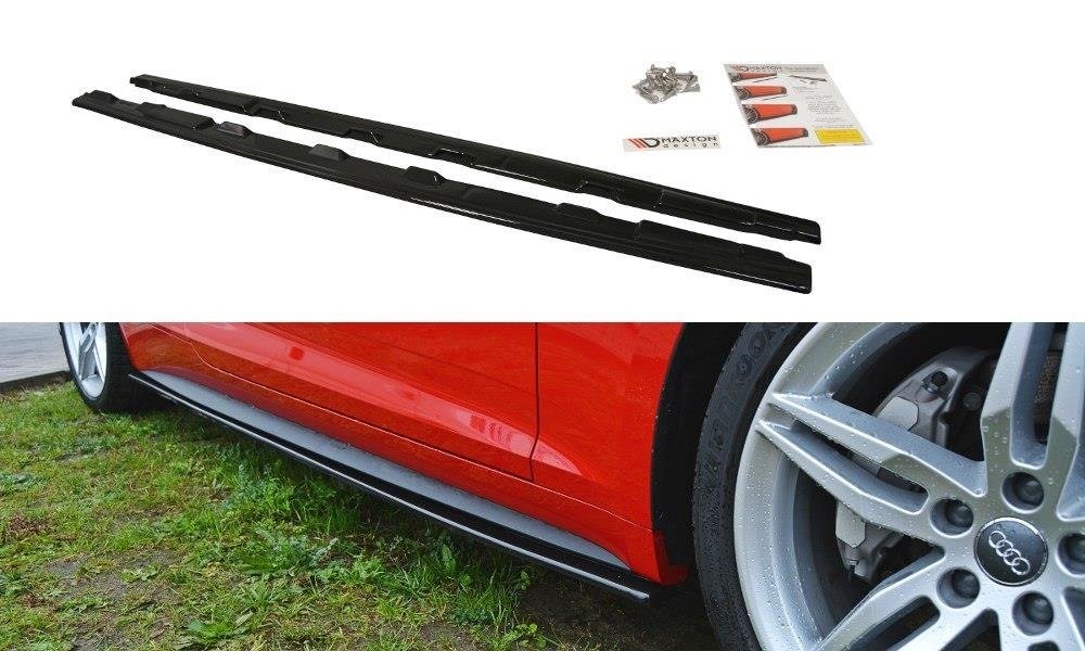 Street+ Seitenschweller Leisten V.2 passend für Audi S5 / A5 S-Line Coupe F5 schwarz Hochglanz – Ansicht 2