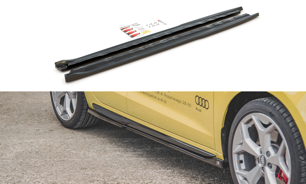 Street+ Seitenschweller Leisten passend für Audi A1 S-Line GB schwarz Hochglanz – Ansicht 2