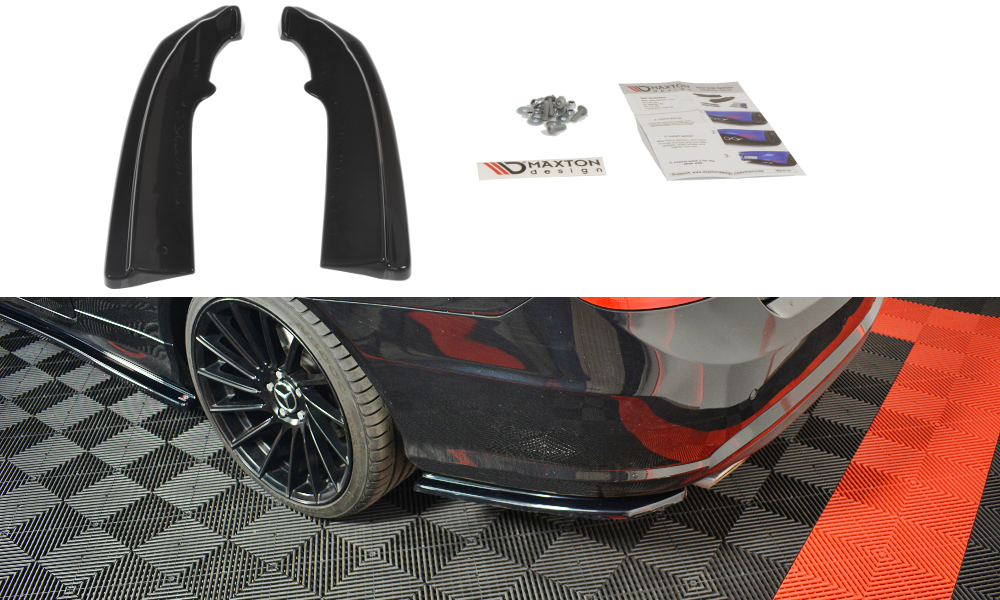 Splitter / Diffusor Heck Ansatz passend für Mercedes-Benz E-Klasse W207 Coupe AMG-Line schwarz Hochglanz – Ansicht 2