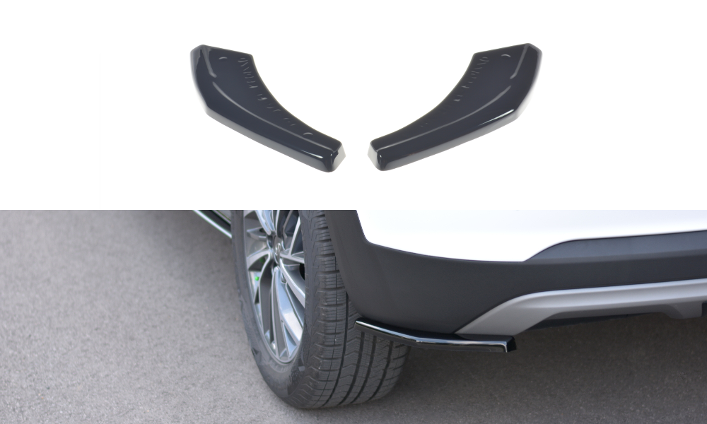 Heck Ansatz Flaps Diffusor passend für Hyundai Tucson Mk3 Facelift schwarz Hochglanz – Ansicht 2