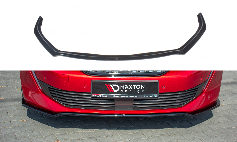 Street+ Spoilerlippe Front Ansatz V.1 passend für Peugeot 508 GT Mk2 schwarz Hochglanz – Ansicht 2