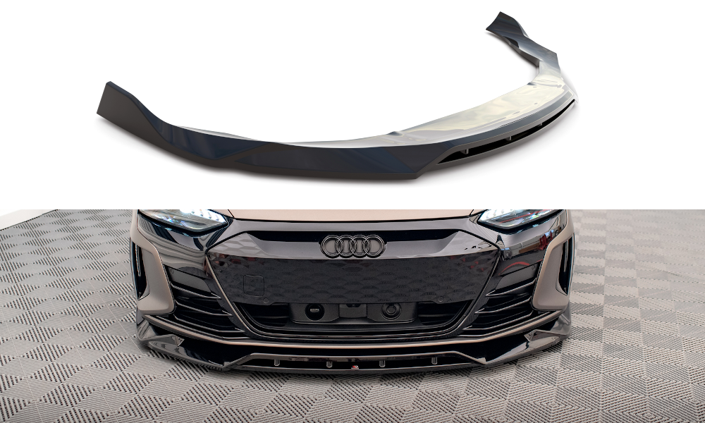 Street+ Spoilerlippe Front Ansatz V.2 passend für Audi e-Tron GT / RS GT Mk1 schwarz Hochglanz – Ansicht 2
