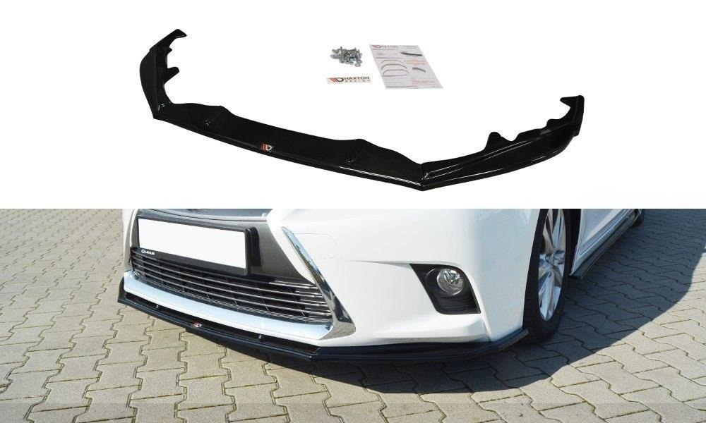 Street+ Spoilerlippe Front Ansatz V.1 passend für Lexus CT Mk1 Facelift schwarz Hochglanz – Ansicht 2