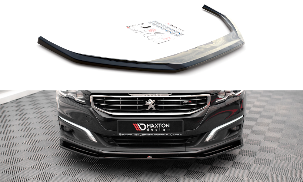 Street+ Spoilerlippe Front Ansatz V.2 passend für Peugeot 508 GT Mk1 Facelift schwarz Hochglanz – Ansicht 2