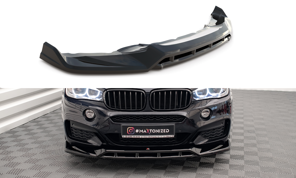 Street+ Spoilerlippe Front Ansatz V.3 passend für BMW X6 M-Paket F16 schwarz Hochglanz – Ansicht 2