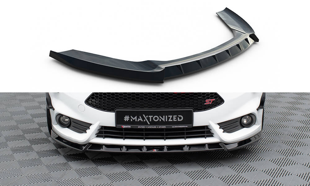 Street+ Spoilerlippe Front Ansatz V.6 passend für Ford Fiesta ST Mk7 Facelift schwarz Hochglanz – Ansicht 2