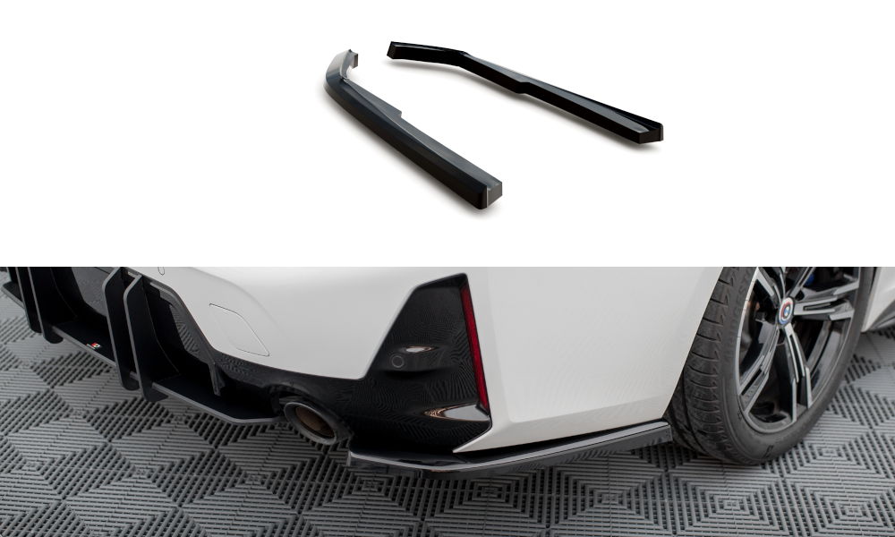 Heck Ansatz Flaps Diffusor passend für BMW M-Paket G20 / G21 Facelift schwarz Hochglanz – Ansicht 2