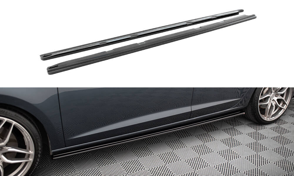 Street+ Seitenschweller Leisten passend für v.1 Seat Leon Mk3 Cupra/ FR Facelift schwarz Hochglanz – Ansicht 2