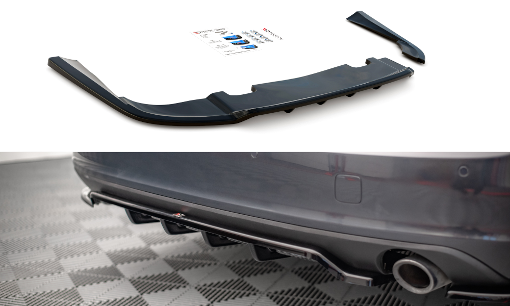 Street+ Mittlerer Diffusor RACE passend für V.1 Volvo V90 Mk2 schwarz Hochglanz – Ansicht 2
