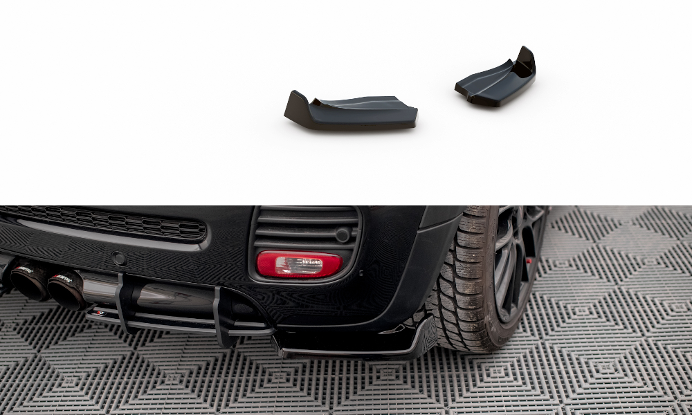 Heck Ansatz Flaps Diffusor V.2 passend für Mini Cooper John Cooper Works R56 schwarz Hochglanz – Ansicht 2