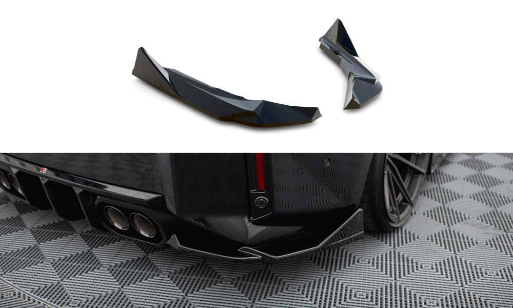 Heck Ansatz Flaps Diffusor V.6 passend für (Für heckansatz v.2) BMW M2 G87 schwarz Hochglanz – Ansicht 2