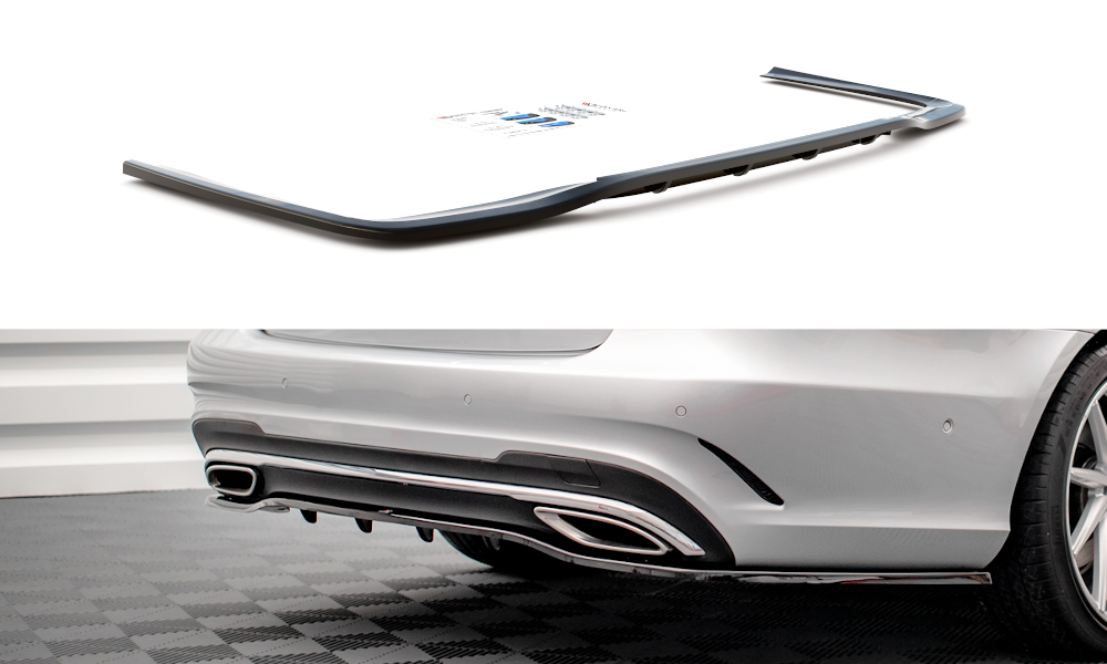 Street+ Mittlerer Diffusor RACE passend für Mercedes-Benz E AMG-Line Limousine W212 Facelift schwarz Hochglanz – Ansicht 2