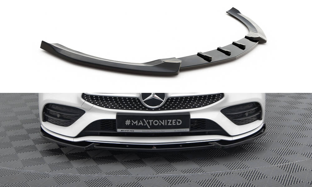 Street+ Spoilerlippe Front Ansatz V.2 passend für Mercedes-Benz CLA A35 AMG / AMG-Line C118 schwarz Hochglanz – Ansicht 2
