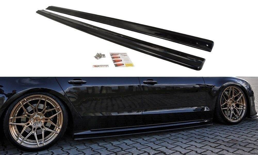 Street+ Seitenschweller Leisten passend für Audi S8 D4 FL schwarz Hochglanz – Ansicht 2
