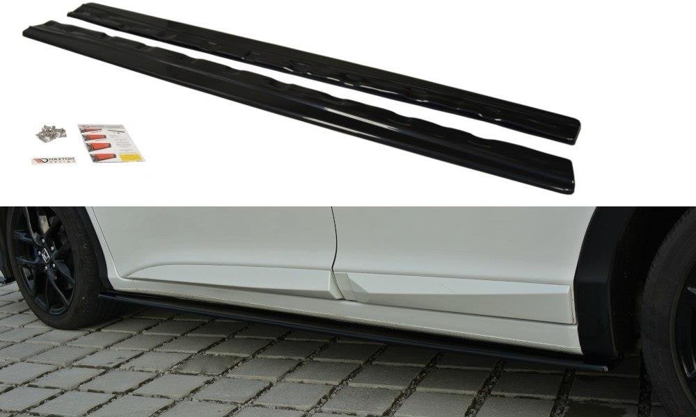 Street+ Seitenschweller Leisten passend für Honda Civic Mk9  schwarz Hochglanz – Ansicht 2