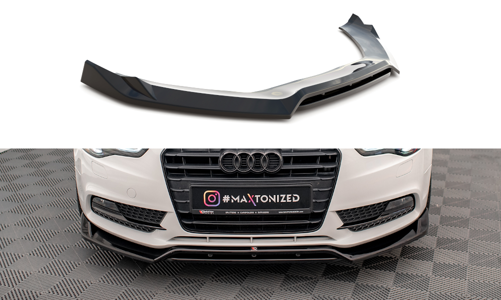 Street+ Spoilerlippe Front Ansatz V.2 passend für Audi A5 Coupe / Sportback 8T Facelift schwarz Hochglanz – Ansicht 2
