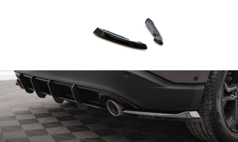 Heck Ansatz Flaps Diffusor V.1 passend für Ford Edge Mk2 schwarz Hochglanz – Ansicht 2