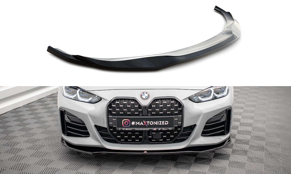 Street+ Spoilerlippe Front Ansatz V.1 passend für BMW 4er / i4 Gran Coupe M-Paket / M440i G26 schwarz Hochglanz – Ansicht 2
