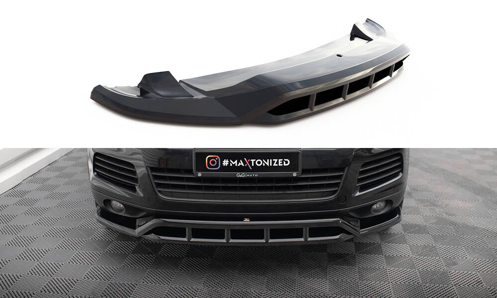 Street+ Spoilerlippe Front Ansatz passend für VW Touareg Mk2 schwarz Hochglanz – Ansicht 2