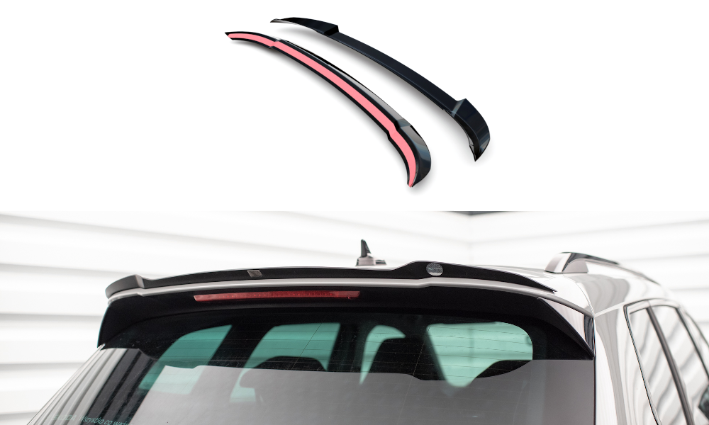 Heckspoiler Lippe Skoda Karoq Sportline Mk1 Facelift schwarz Hochglanz – Ansicht 2