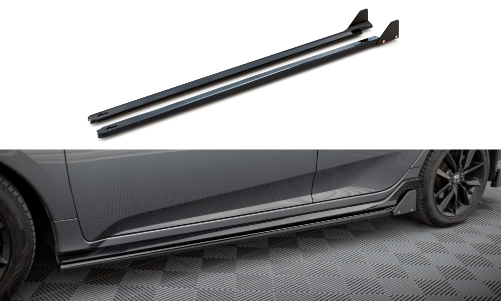 Street+ Seitenschweller Leisten + Flaps passend für Honda Civic Sport Mk 10 – Ansicht 2
