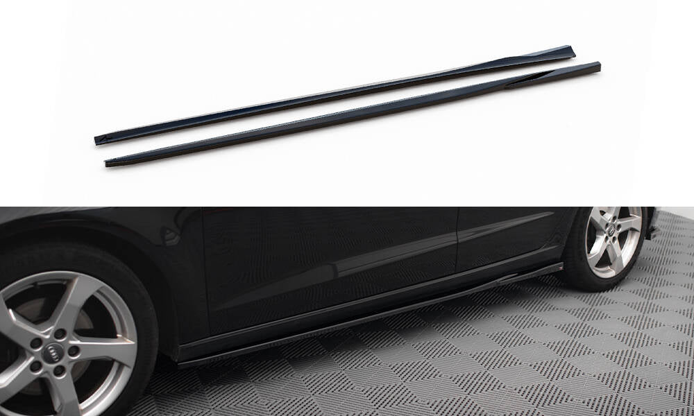 Street+ Seitenschweller Leisten passend für Audi A3 Sportback 8V Facelift schwarz Hochglanz – Ansicht 2