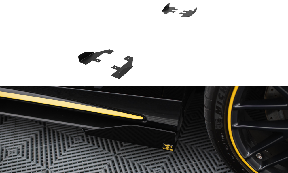Seitenschweller Flaps passend für Mercedes-AMG CLA 45 C117 Facelift schwarz Hochglanz – Ansicht 2