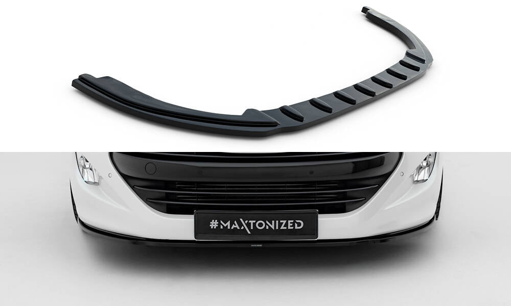 Street+ Spoilerlippe Front Ansatz V.1 passend für Peugeot RCZ Mk1 schwarz Hochglanz – Ansicht 2