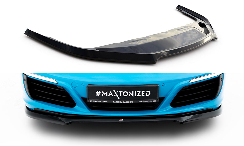 Street+ Spoilerlippe Front Ansatz V.1 passend für Porsche 911 Carrera 991 Facelift schwarz Hochglanz – Ansicht 2