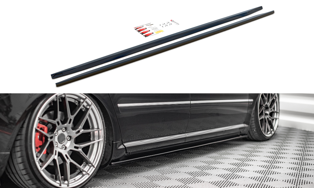 Street+ Seitenschweller Leisten passend für Audi S8 D3 schwarz Hochglanz – Ansicht 2