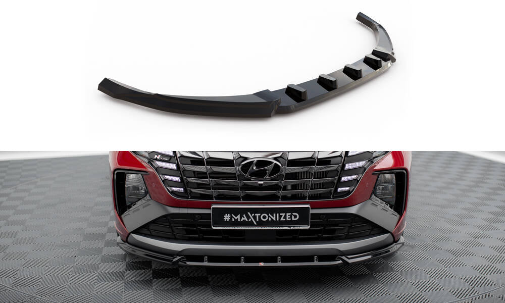 Street+ Spoilerlippe Front Ansatz V.2 passend für Hyundai Tucson N-Line Mk4 schwarz Hochglanz – Ansicht 2