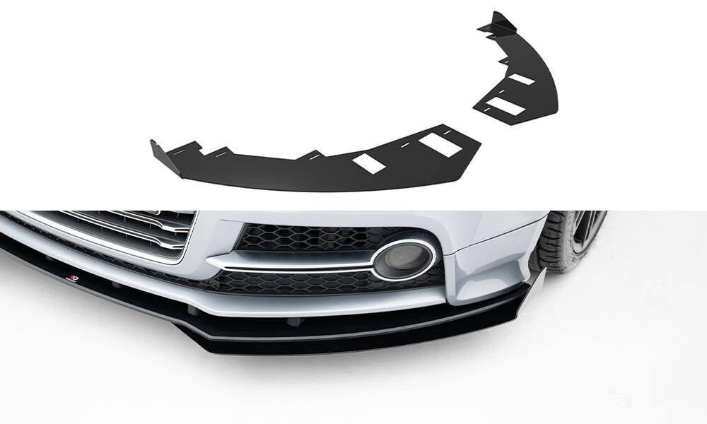 Front Stoßstange Flaps passend für Audi TT S / TT S-Line 8J Facelift schwarz Hochglanz – Ansicht 2